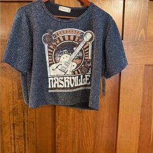 Altar'd State Women’s Sparkly Cropped Top, NWT, Large